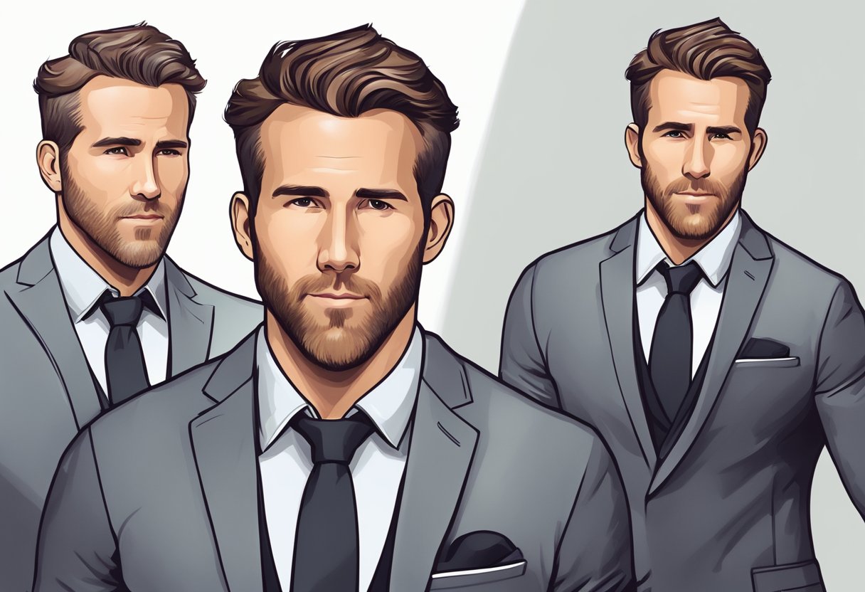 A man with a side part Ryan Reynolds haircut, looking confident and stylish
