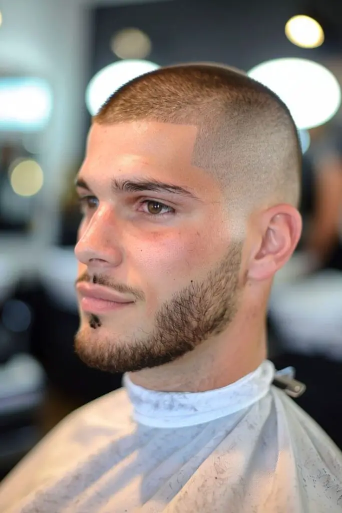 Buzz Cut Men Oval Face