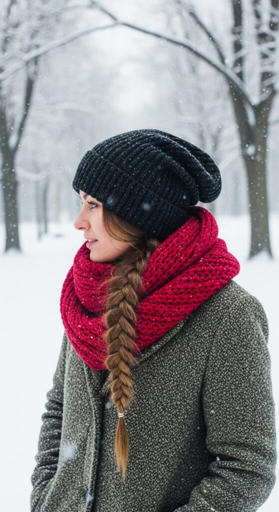 Fishtail Braid with a Beanie