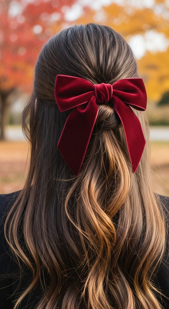 French Braid With a Fall Ribbon