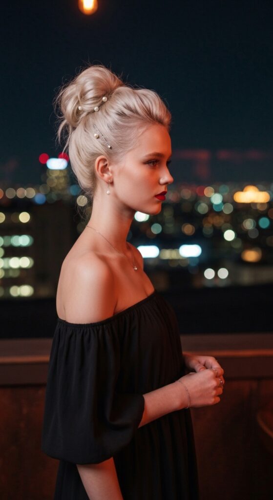 Messy Bun with Accessories