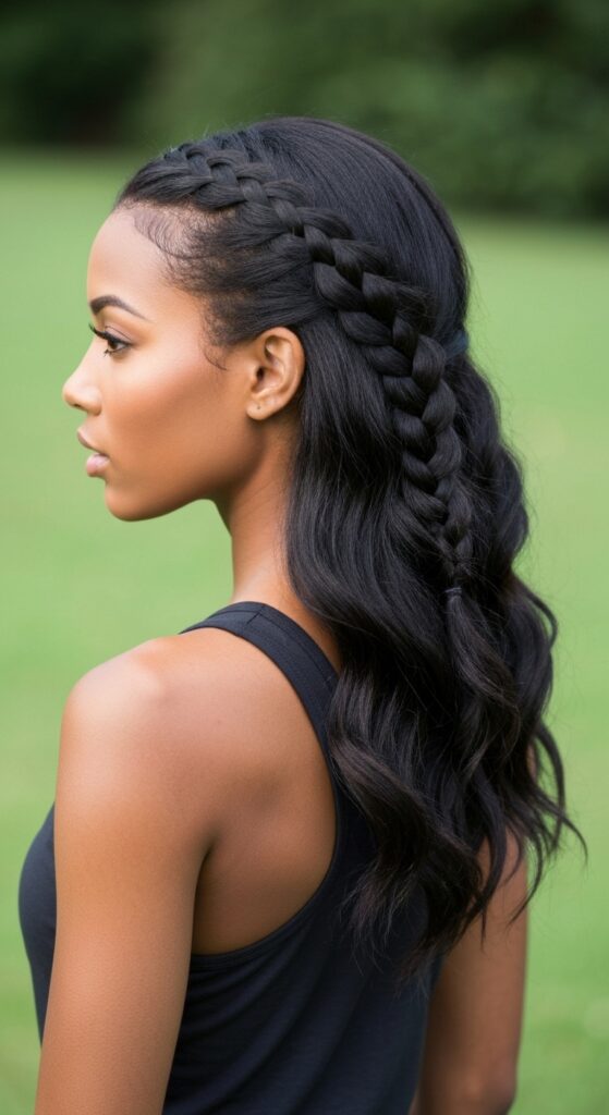 Waterfall Braid with Loose Waves