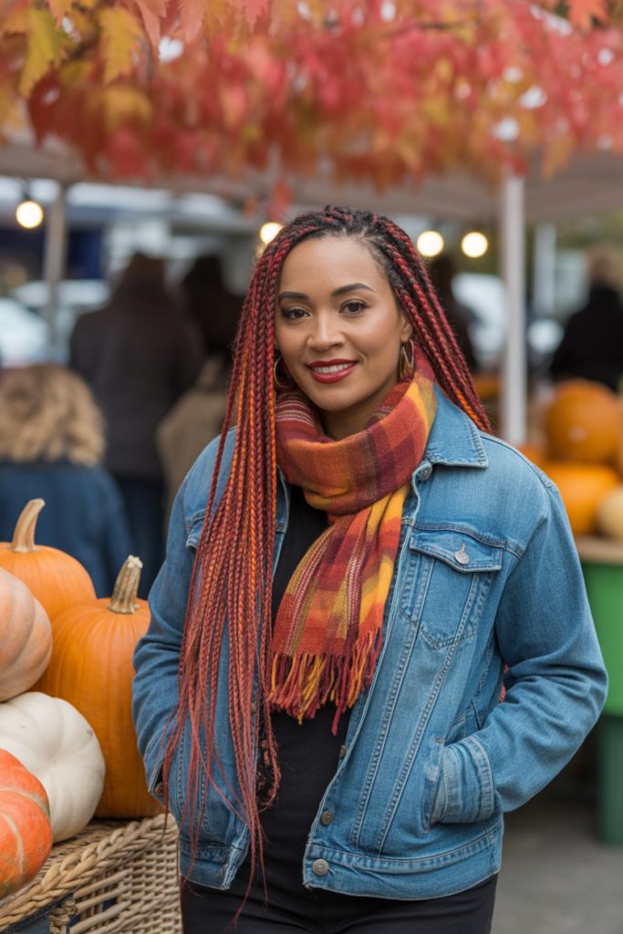 fall-colored braids