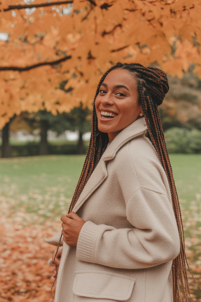 half-up, half-down braids