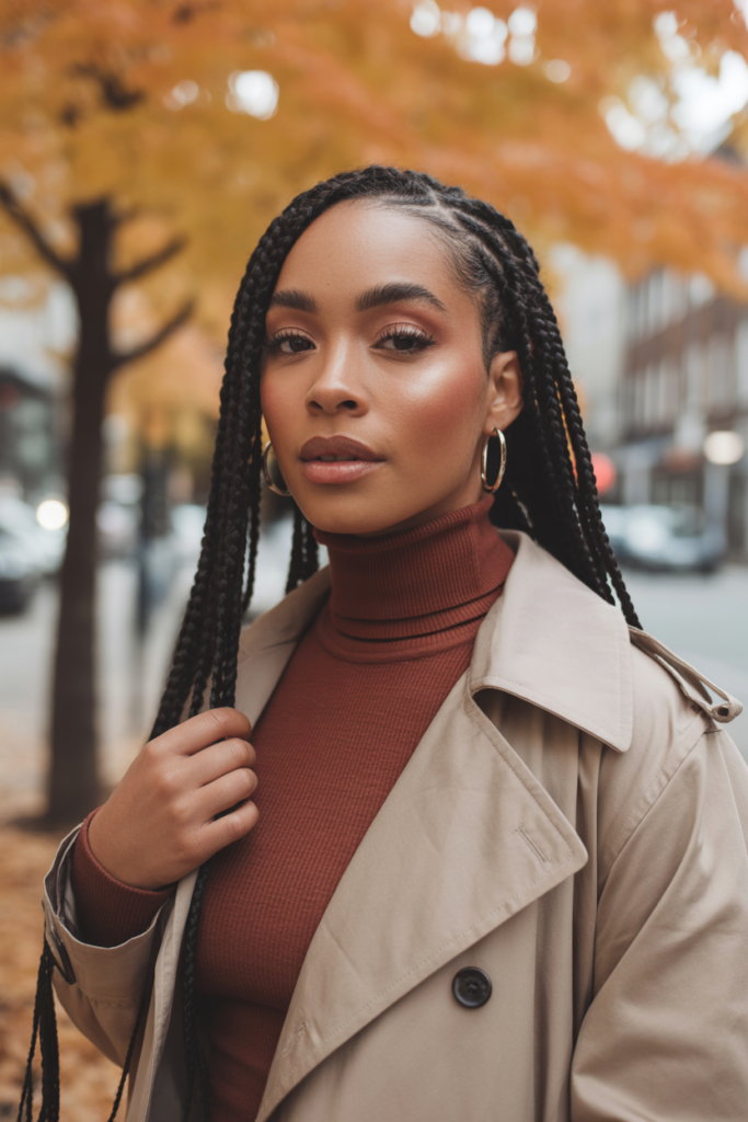 side-swept braids